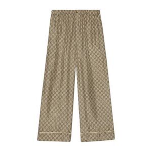 Gucci Women Gg Supreme Silk Trousers